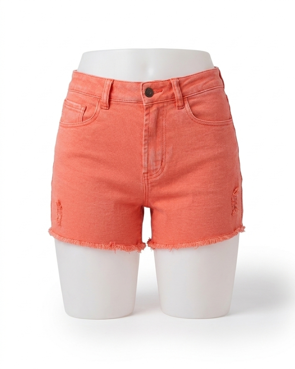 NEW GRACE AND LACE casual colored denim shorts in hot coral
